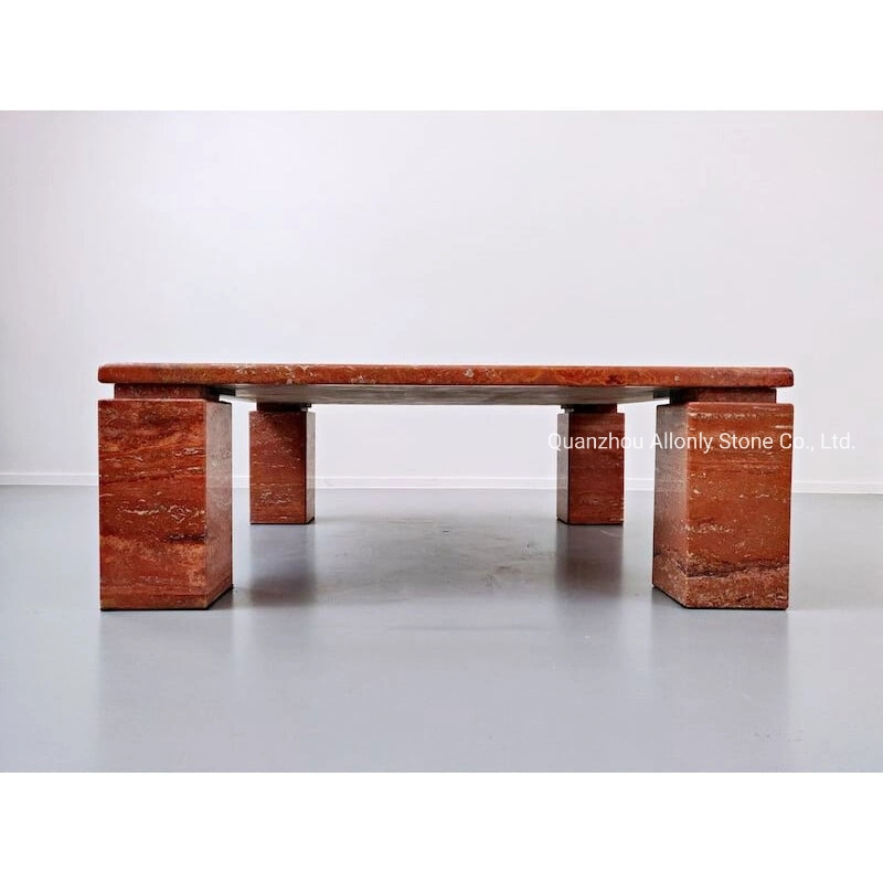 Luxury Living Room Furniture Italy Traverine Square Design Coffee Table Furniture Set