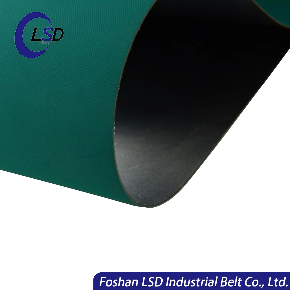 Customized 1.5mm 2mm 3mm 4mm 5mm Thickness Green Anti-Static Flame-Retardant High Temperature-Resistance Wear-Resistant PVC Flat Transmission Belt