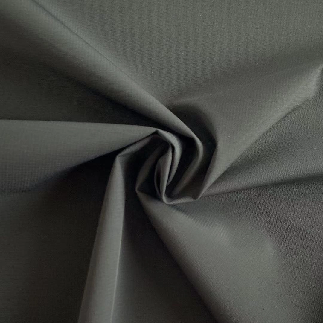 Nuevo producto de peso medio tramo transpirable en tejido de nylon con textura de metal de tela de nylon