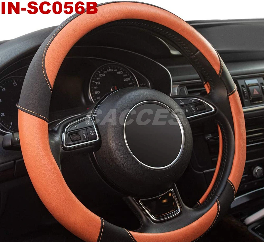 Microfiber Leather Steering Wheel Cover Universal Steering Wheel Covers for Car Truck Suvbreathable,Anti Slip&Odor Free Black&Blue,Orange,Grey,Red,Purple,Yellow