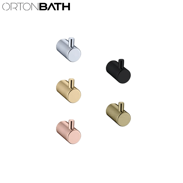 Ortonbath Round Zinc Ss Bathroom Hardware Set Toilet Paper Holder, Towel Ring Hotel Robe Hook Bathroom Accessories Robe Hook