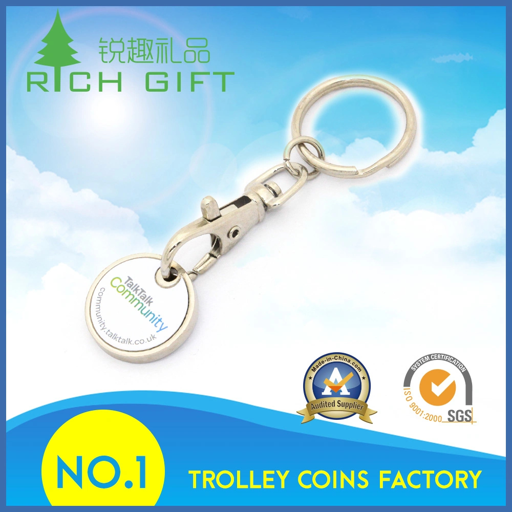 Meaningful Custom Trolley Coin Keychain/ Badge Keyring for Promotion Gifts