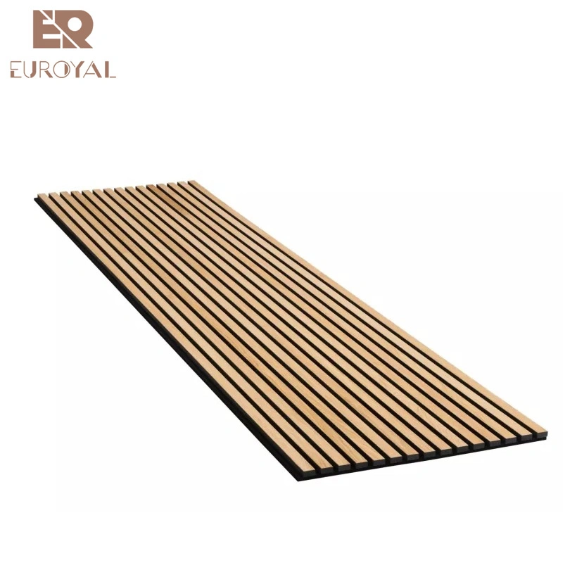 Acoustic MDF Slatted Veneer Panel Decorative Material for Wall and Ceiling