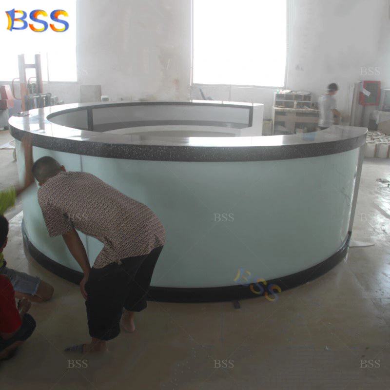 Simple Design LED Stone Round Circular Bar Counter Design