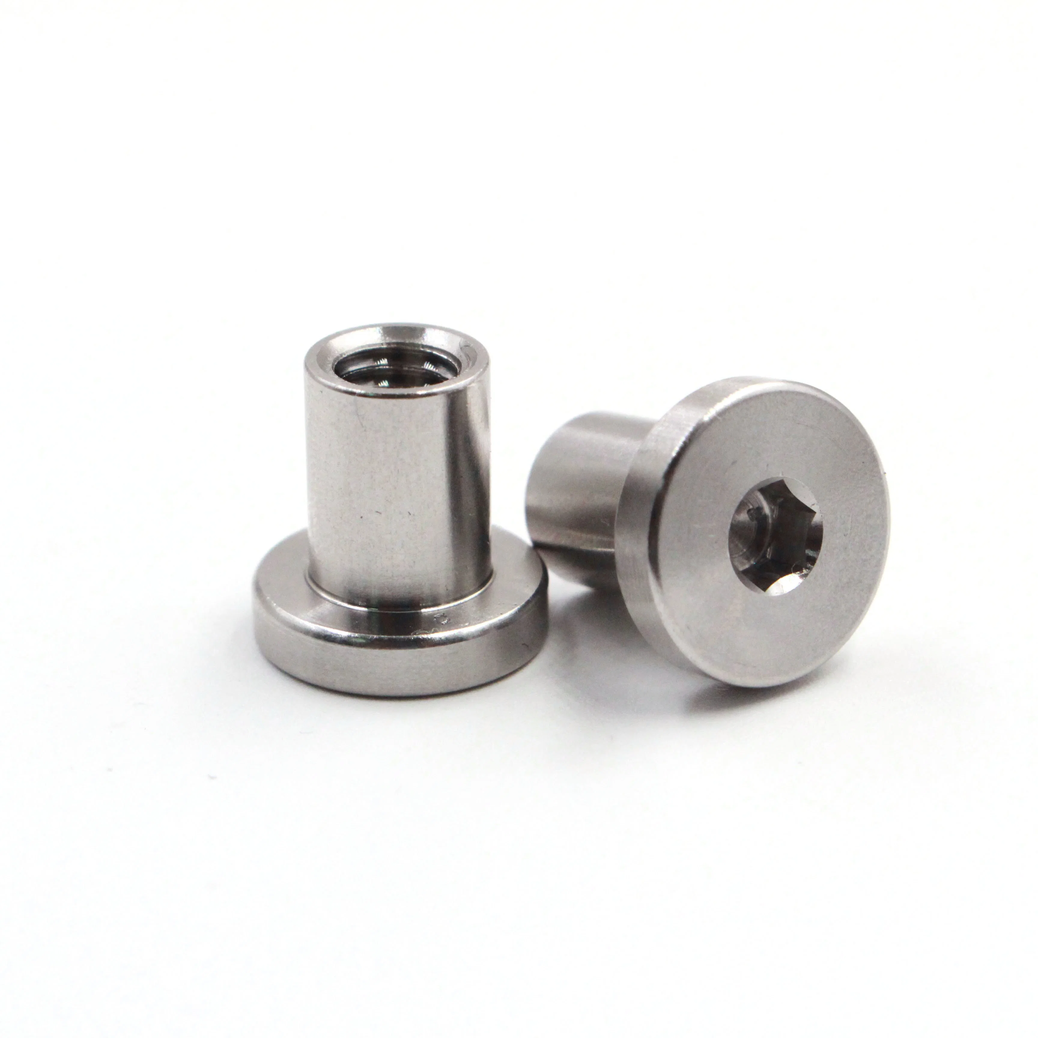 Stainless Steel Hexagon Flat Nut Inner Thread 25mm Flat Head Sleeve Barrel Nut Allen Socket Sleeve Nut