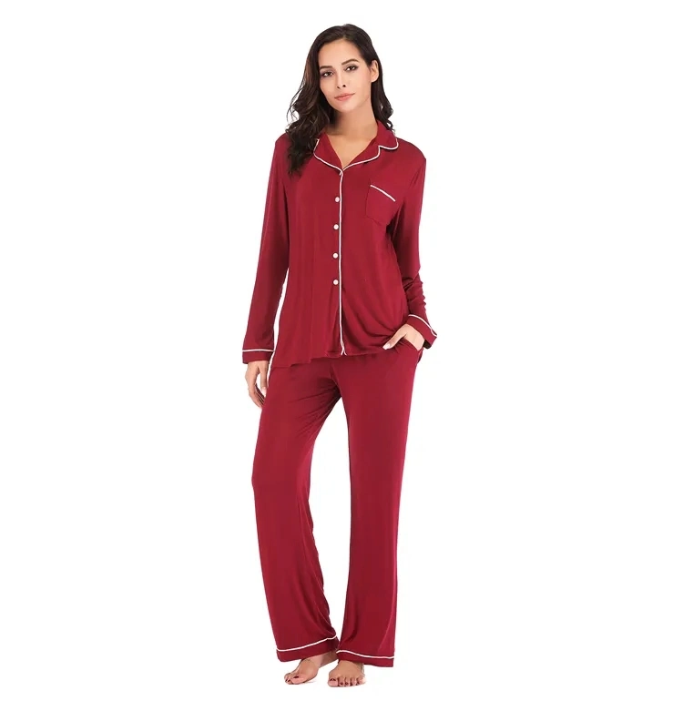 2021 Custom High Quality Women Pyjamas 100% Cotton Modal Women Pajamas 2 PCS Set Sleepwear Sleep Wear Nightwear