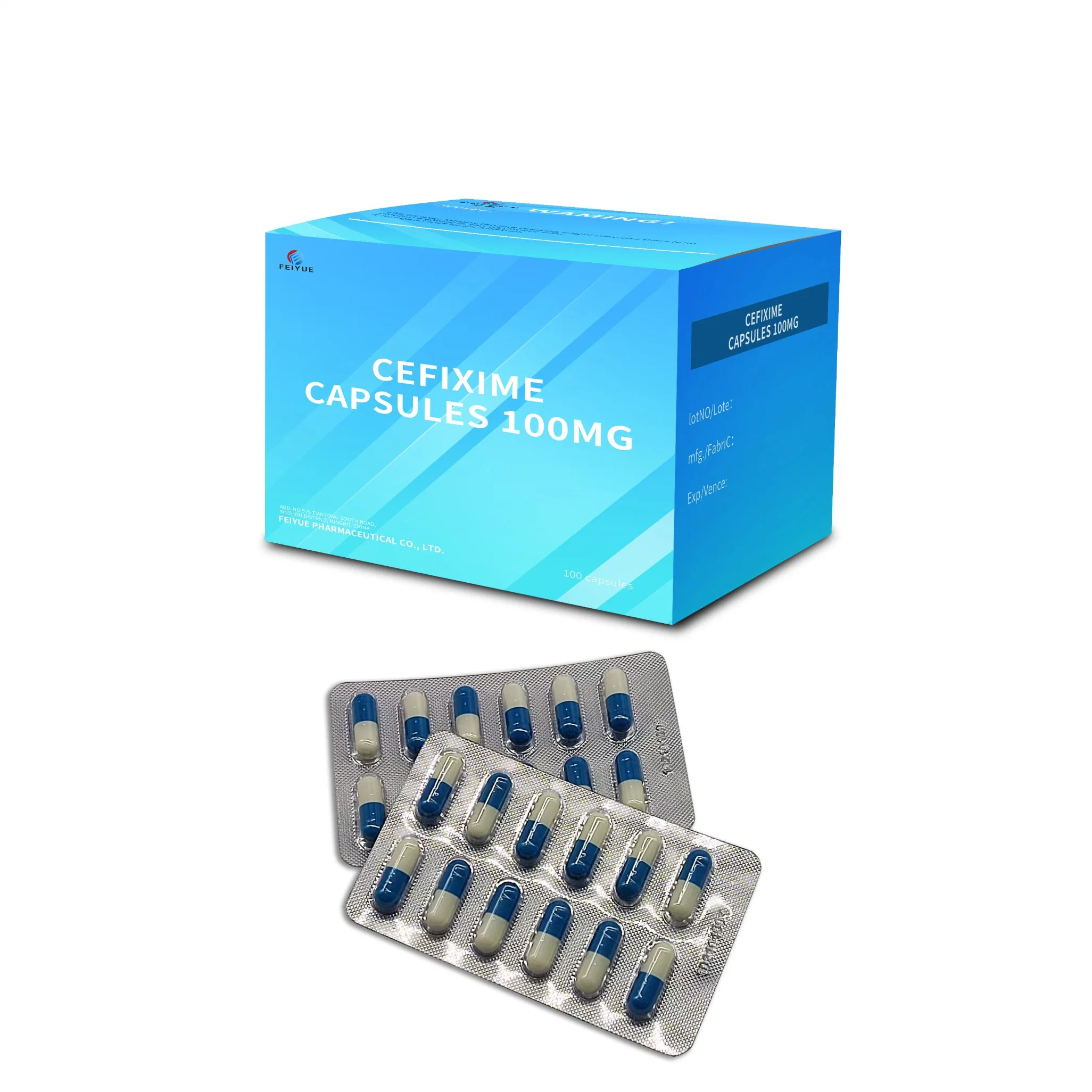 Hight Quility cefixima cápsulas 100mg 200mg 400mg con certificado GMP