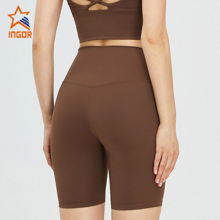 Ingor Sportswear Custom Fitness Gym Wear Clothing OEM ODM Women Outdoor Quarter Women's High Waist Hip Lift Yoga Pants Tight Fit, Quick Dried Yoga Shorts