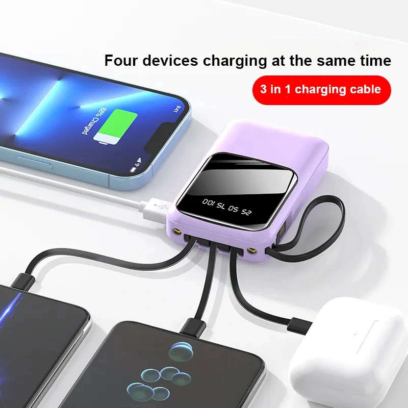 2022 Mobiltelefone 20000mAh Power Bank 30000 Akkupacks mit Universelles Ladekabel