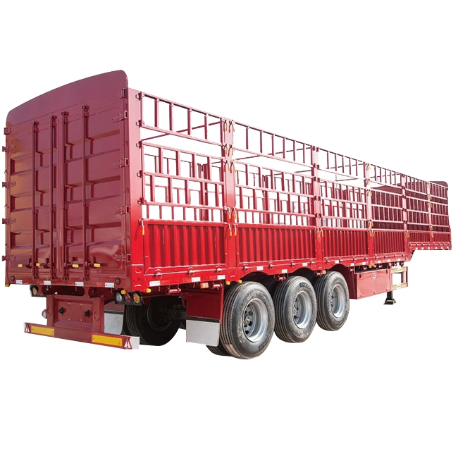 High quality/High cost performance Cattle Livestock Stake /Fence Semi Trailer Truck Trailers