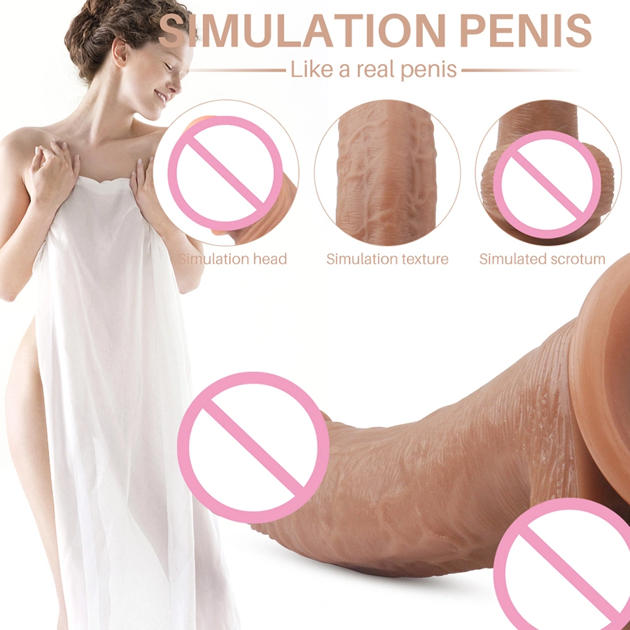 Double Material TPE Silicone Soft Adult Toy Dildo for Woman