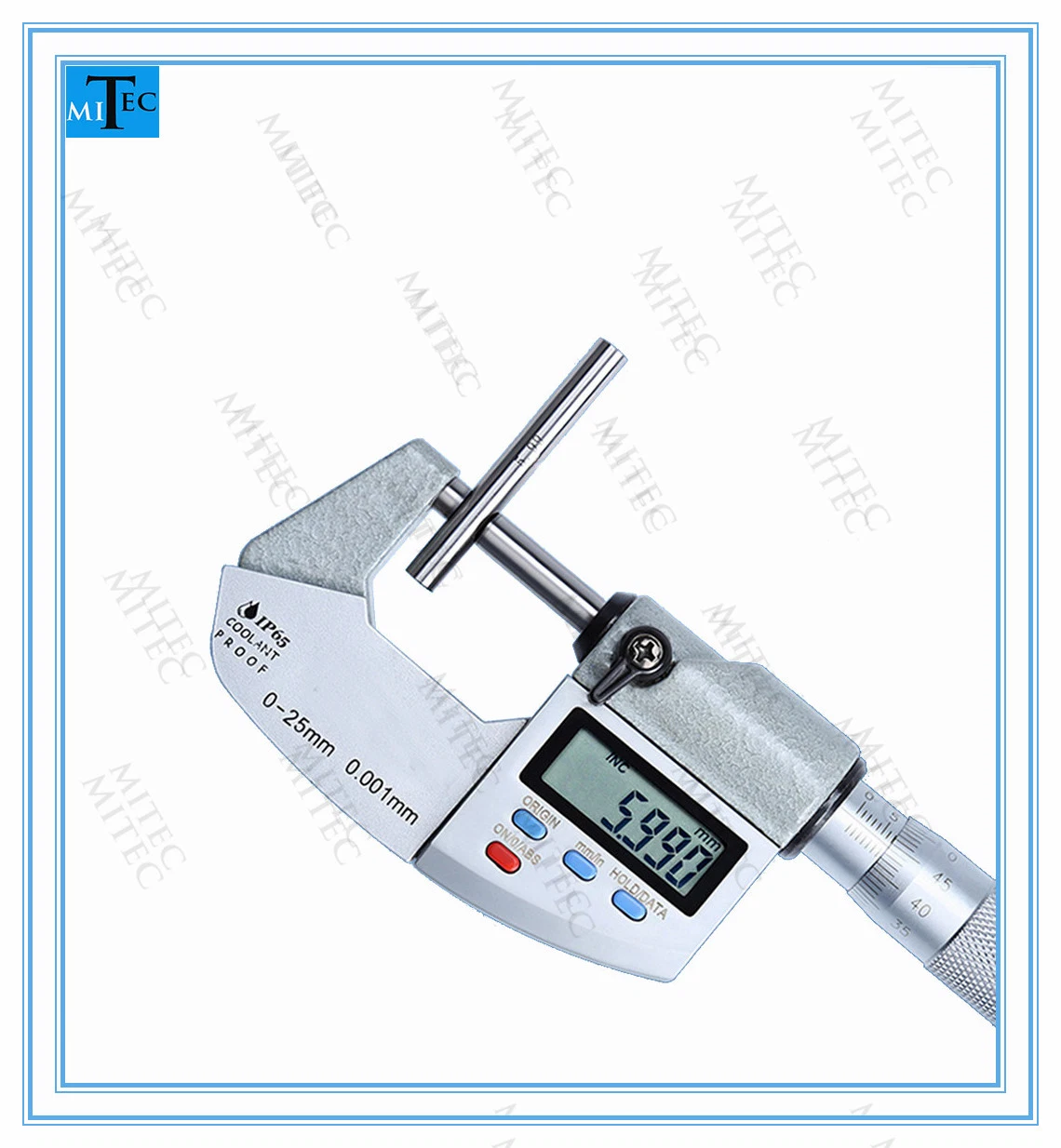 El dispositivo de medición 0-1" de IP65 Resistente al agua Micrómetro exterior Digital