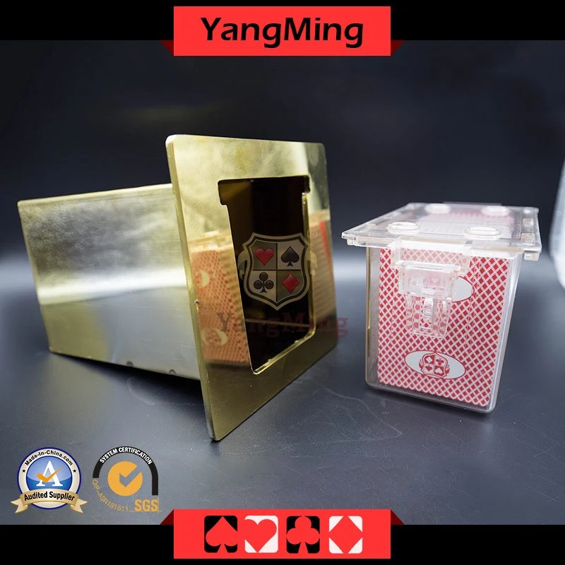 Stainless Steel Poker Tray 8 Deck Cards Table Gift Box Casino Poker Table Playing Card Holder Ym-Cx01