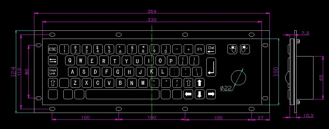 لوحة مفاتيح معدنية من الفولاذ المقاوم للصدأ IP65 لوحة مفاتيح Braille مقاومة للماء لغة مخصصة الدعم