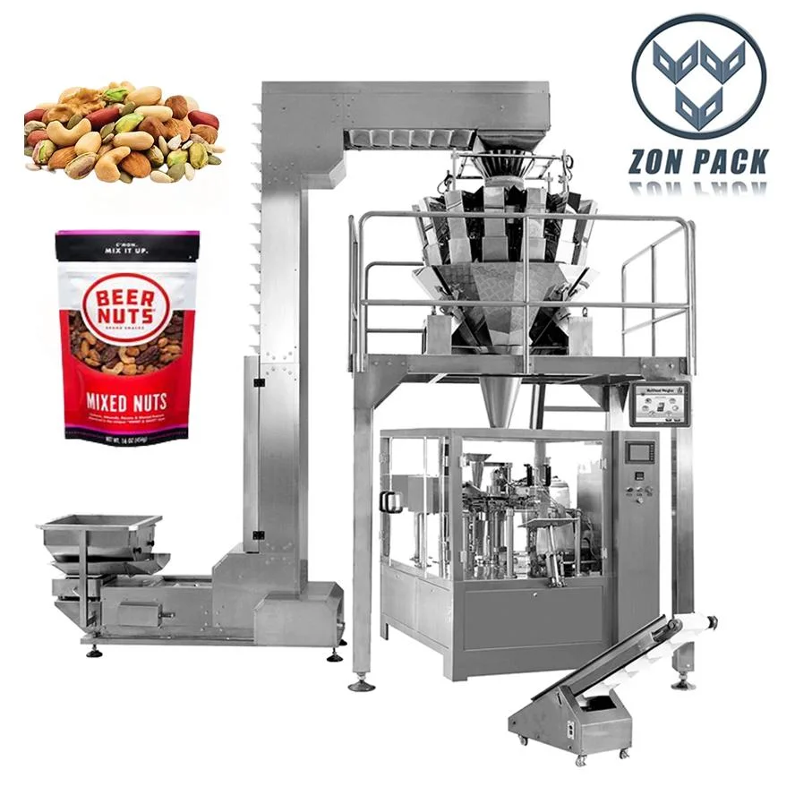 Multi-Function Automatic Snack Nuts Rotary Weighing Packing Machine Zipper Bag Pouch Packing Machine