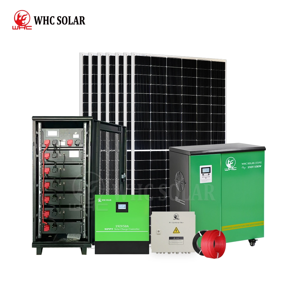 WHC 15kW Energía Luz solar Balcón Solar Energía completa fuera de la red Sistema de paneles de iluminación para el hogar al por mayor