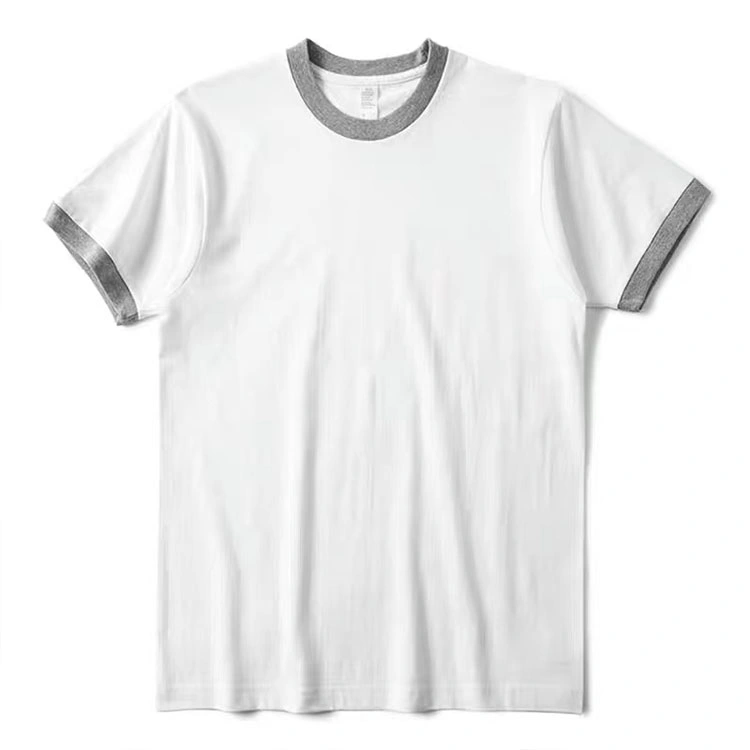 Cotton Heavyweight Oversized Blank Ringer Tee OEM Custom Wholesale/Supplier Ribbed Ringer T Shirt