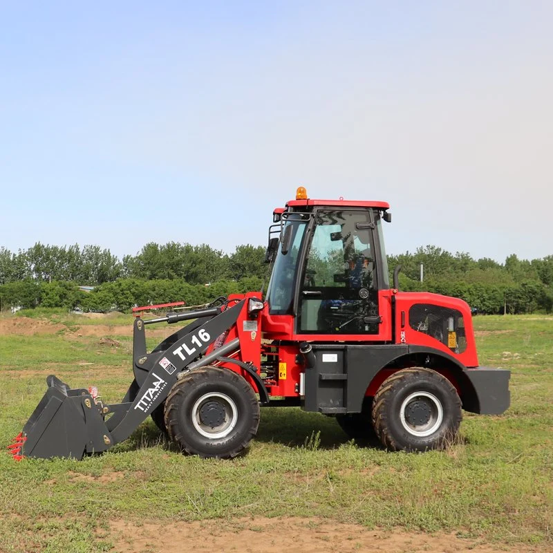 Pala de ruedas diésel Titan 1,6ton 4WD con accesorios multifunción intercambiables