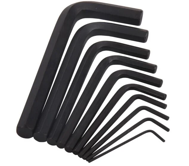 Hand Tools Carbon Steel Black Bicycle 10PCS Allen Wrench Set