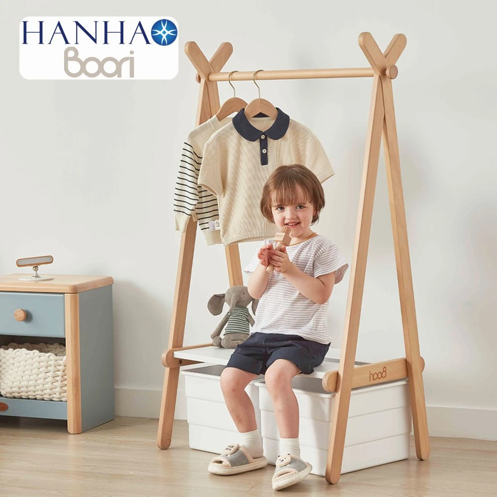 Boori Freestanding Small Wooden Kids Clothing Rack