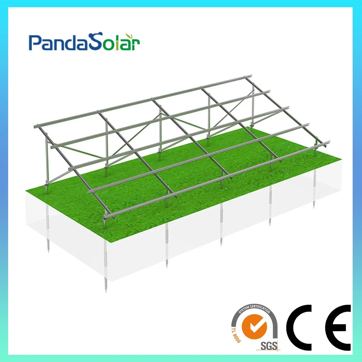 Factory Price Zn Al Mg Coated Steel Ground Solar Bracket Structure System