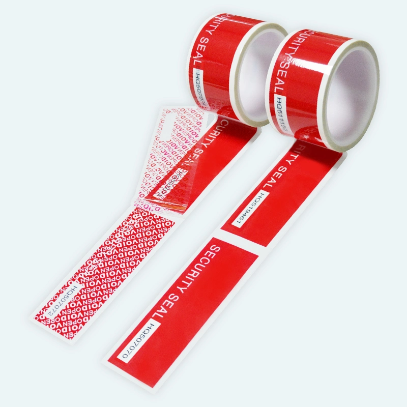 Custom Size Red Tamper Proof Security Adhesive Tape for Sealing Carton