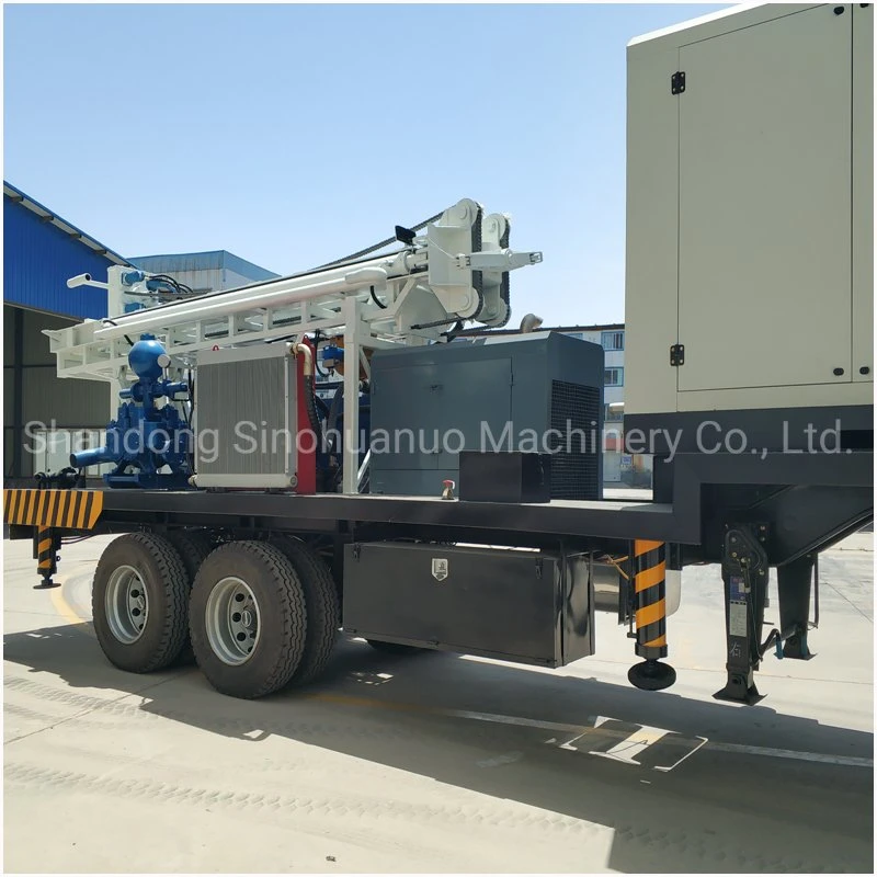 400m Trailer Type Borehole Drilling Machine/Hydraulic Multifunctional Drill Rig with Autoloader/DTH Drilling Rig and Rotary Drilling Rig for Sale