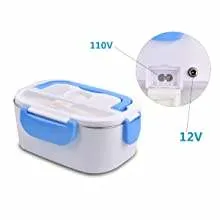 Plastic Portable Dual Vehicle Home Use 220V 12V Air Tight Self Heating Electric Lunch Box Bento Food Warmer Container Box