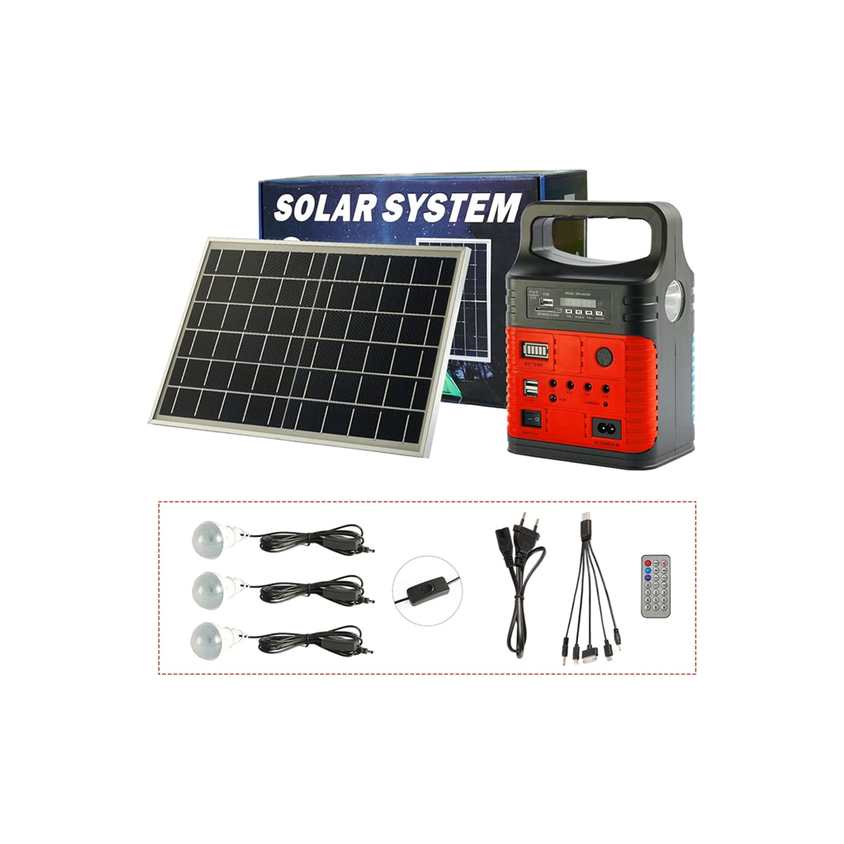 Portable Emergency Power Backup Kits Camping Light Solar Kits Generator Home Lighting Solar Energy Kit Solar Table Lamp for Study