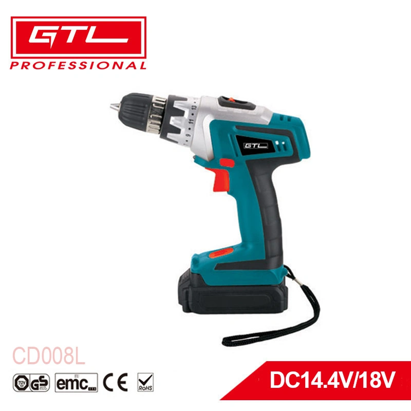 10mm /13mm Keyless Chuck 18V Cordless Drill Two Speed Electric Drill with Work Light & Magnet Slice (CD008L)