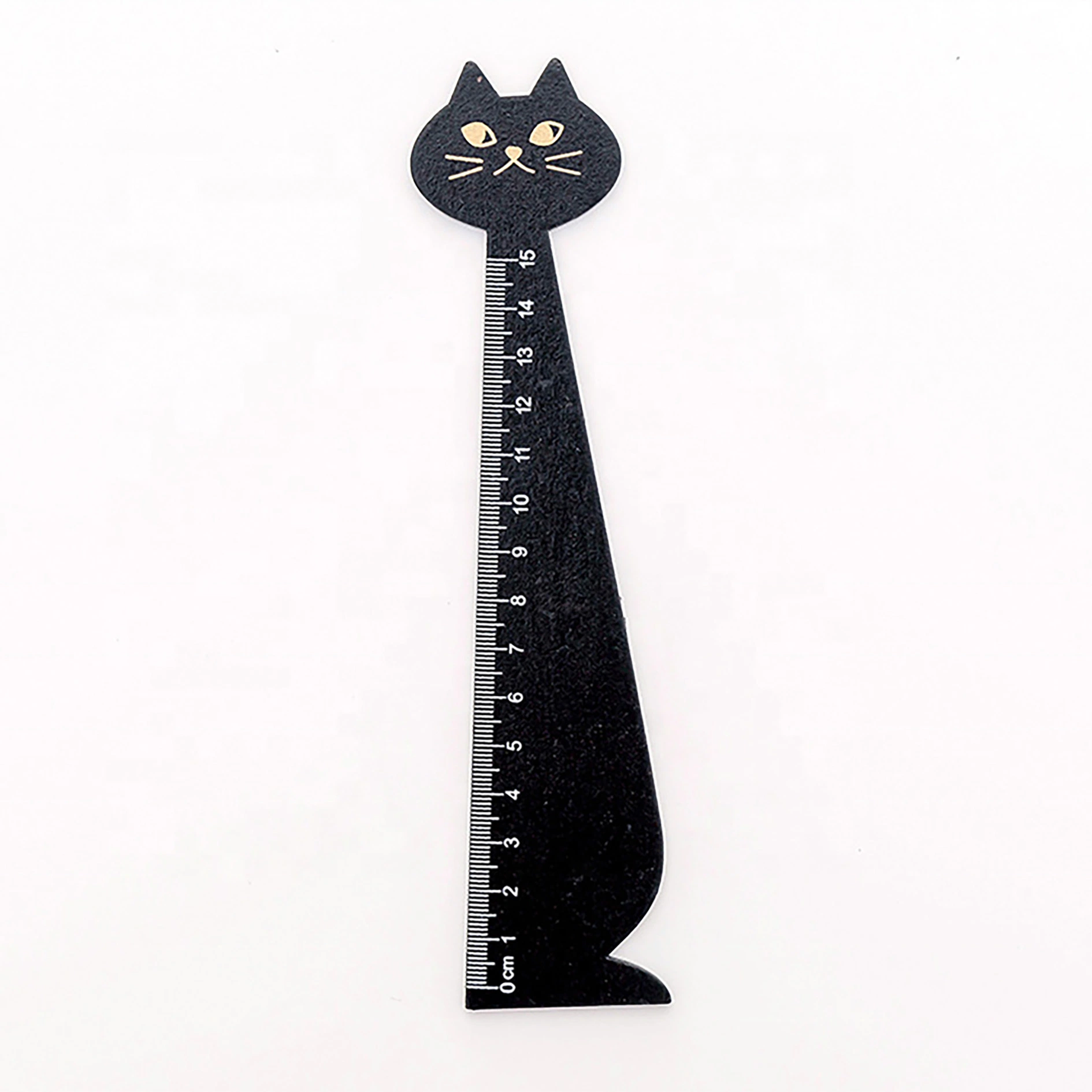 School 15cm Scale Cartoon Kawaii Cat Shape Solid Wood Measuring Ruler for Kids