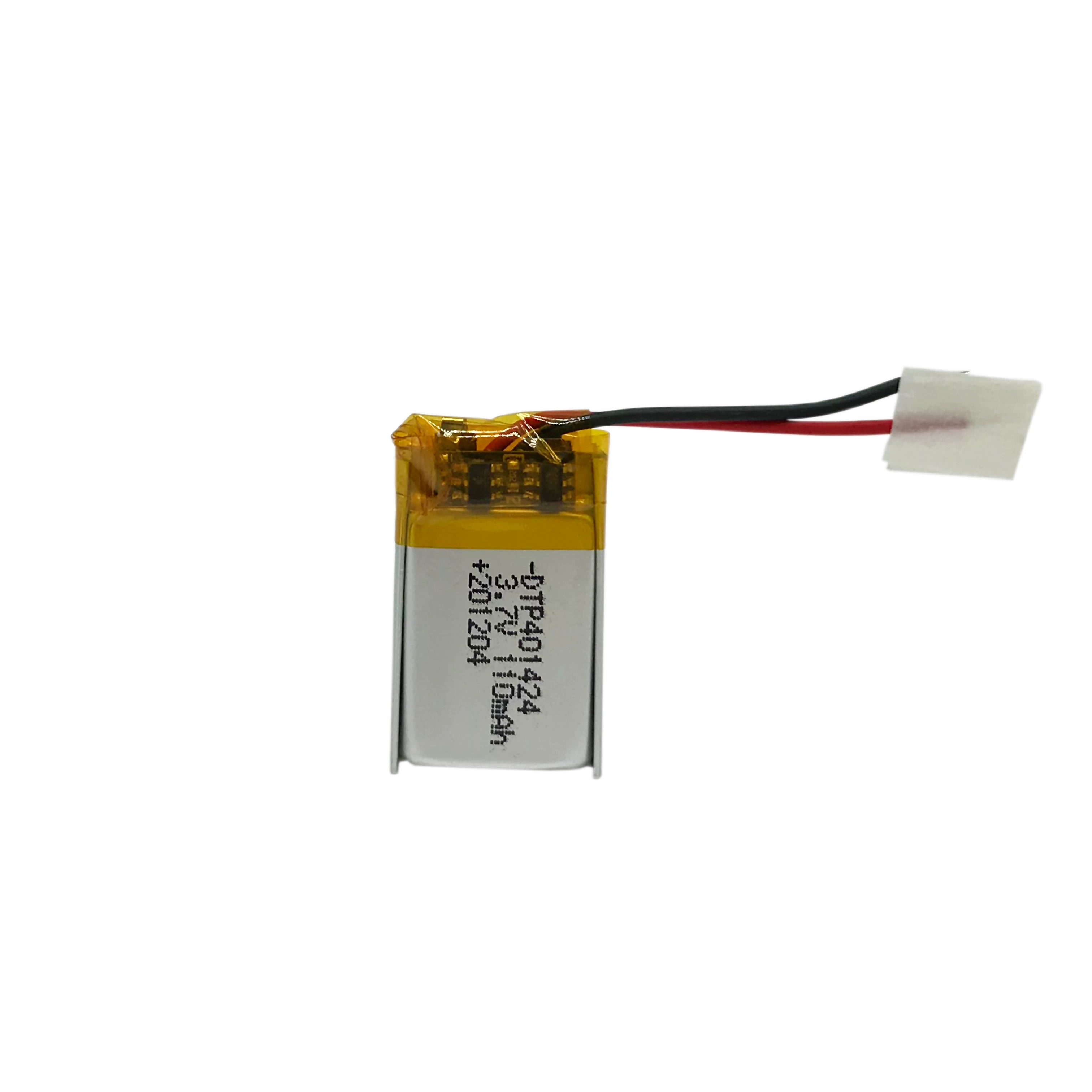 Mini bateria de polímeros de lítio recarregável Dtp401424 3,7V 110 mAh para Bluetooth