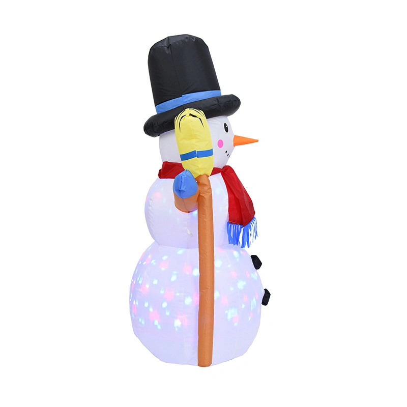 Colorful Light Inflatable Snowman Disco Christmas Decorations Outdoor Use