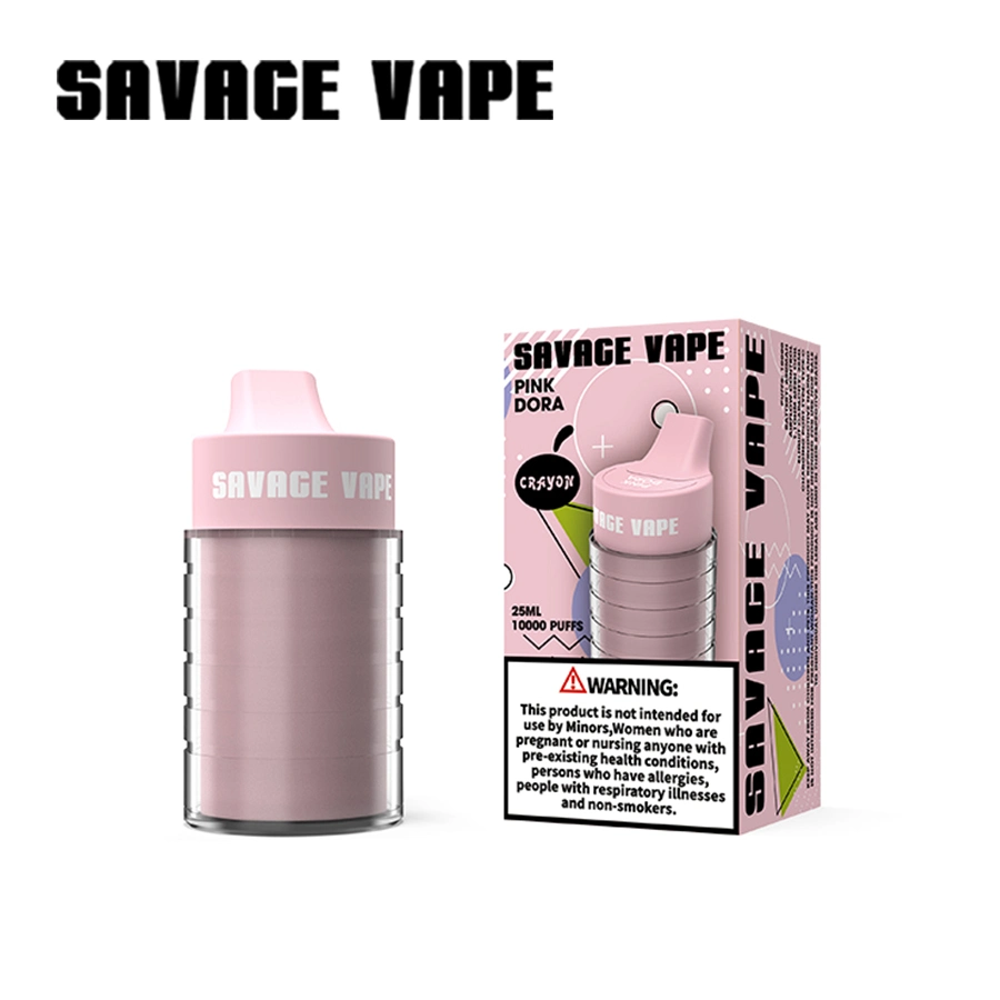 Hot Sale Savage Vape 10000 bouffées 25ml de 5 % de la bouffée de Nic Bar Vente directe de l'entrepôt de l'UE Pen narguilé Disposabe E cigarette en gros Vape Pen