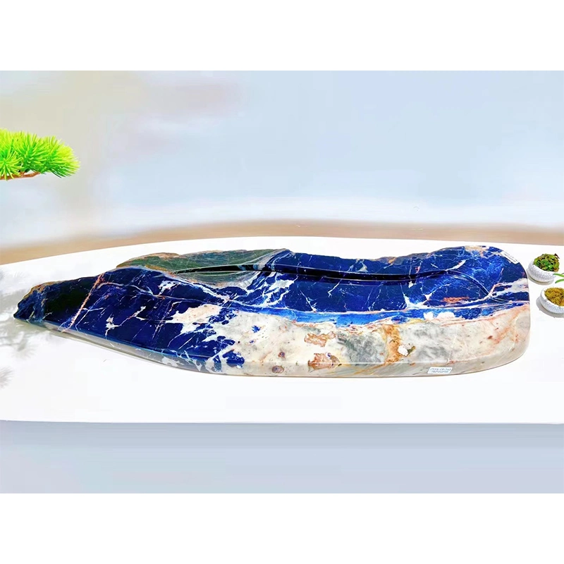 Modern Home Hotel Restaurant Apartment Table Set Luxury Blue Marble Stone Dining Tea Plate Furniture