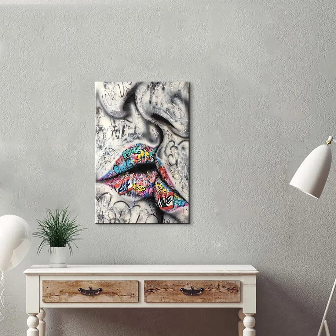 OEM Graffiti Wall Art Tongue Poster Canvas Print Colorful Street Art Wall Decor for Bedroom Living Room