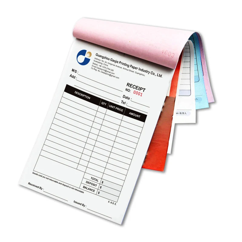 OEM / ODM Custom Restaurant Guest Check Buch Druck-und Design-Service Von NCR Carbonless Paper