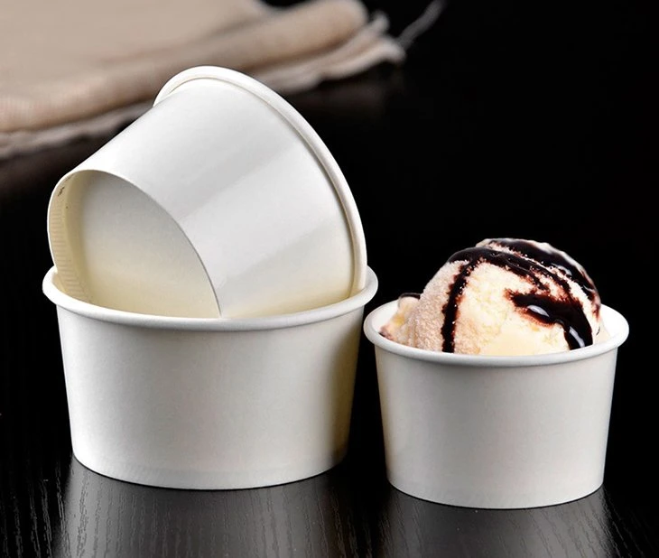 3-16oz Summer Hot Sale Eco Friendly Disposable PLA or PP Coated High quality/High cost performance  Wholesale/Supplier Ice Cream Paper Cup with Lids and Spoons