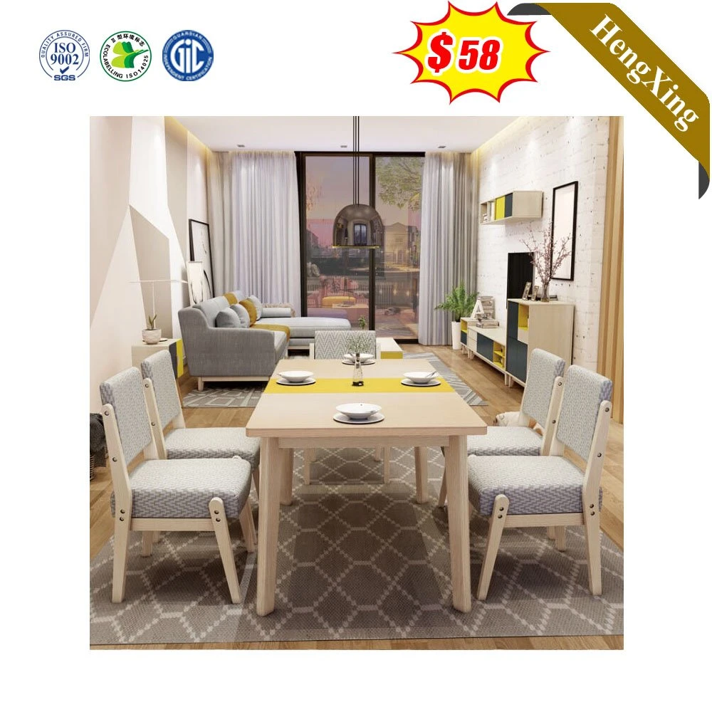 Italian Simple Nordic Rectangle Round Corner Small Family Dining Room Furniture Sets