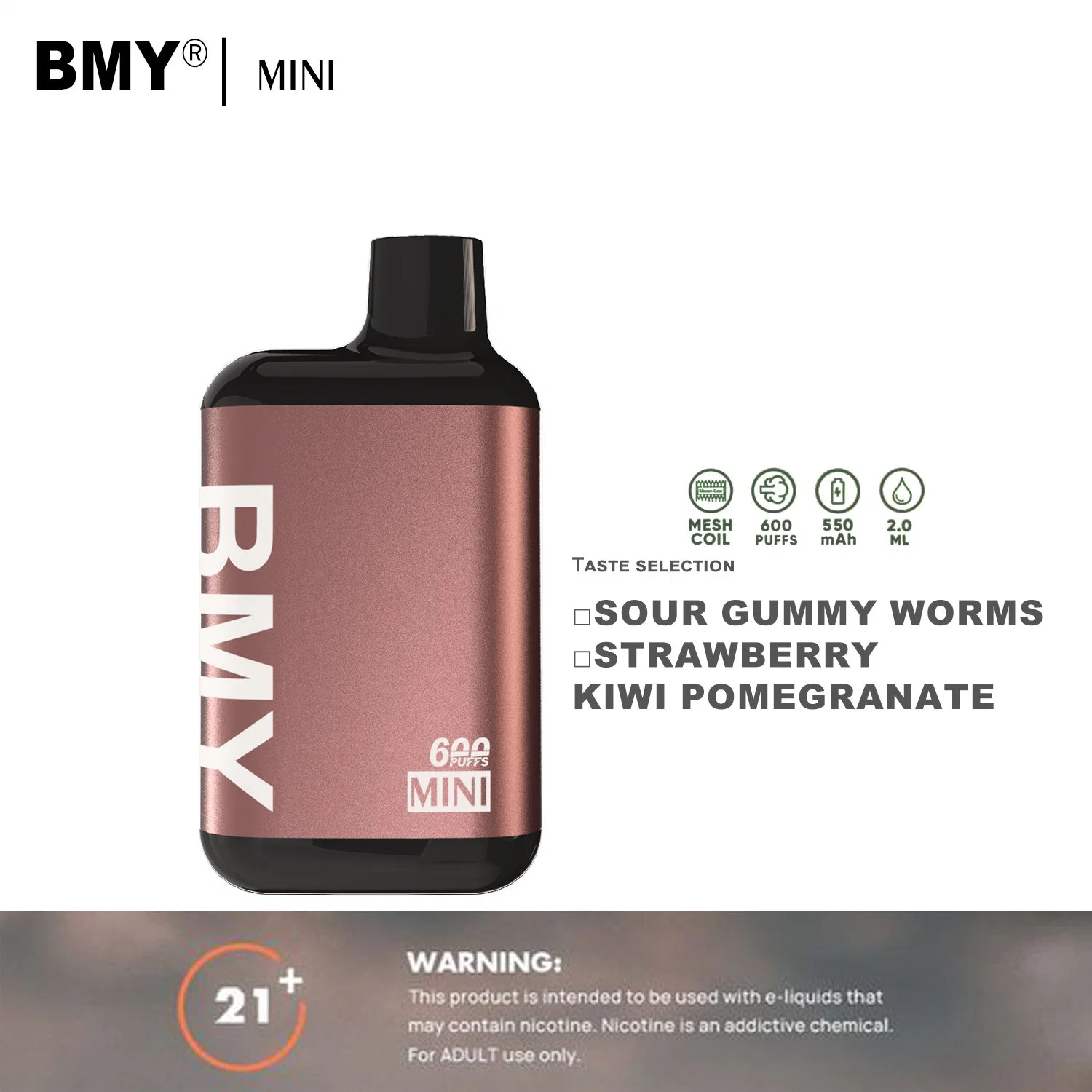 100% Original Arrival Wholesale/Supplier Bmy Mini I Vape Airflow Disposable/Chargeable Vape Pod Mesh Coil OEM 600 800 1000 1500 6000 9000 6K 9K 10K 15 Flavors E Cigarette 600 Puffs