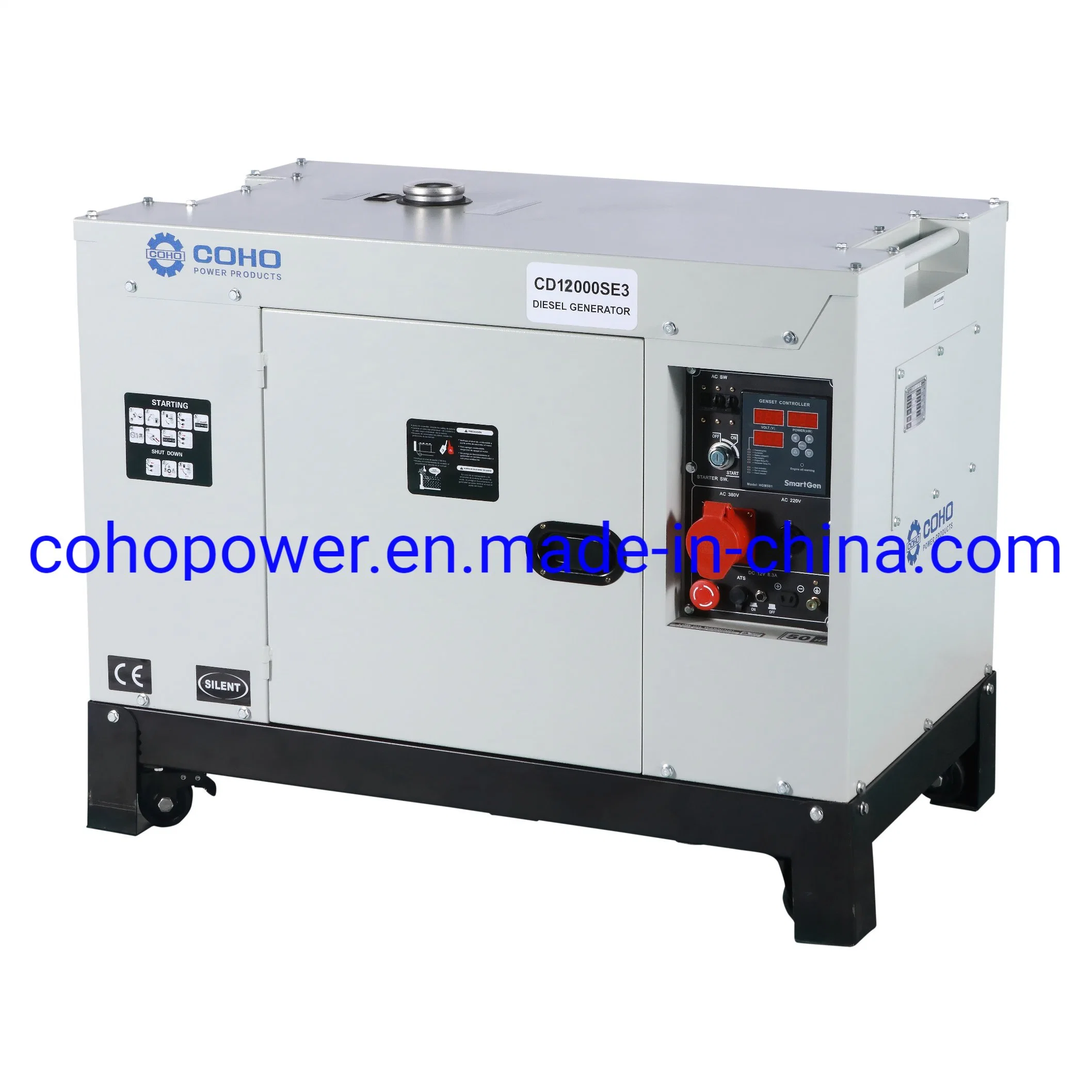 12kw 2 cilindros en silencio Generador Diesel con 3 fases