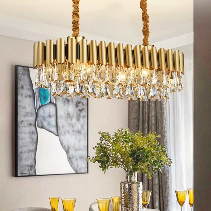 Luxury Gold Crystal Chandelier Kitchen LED Lamp Roof Decoration Ceiling Lamp (WH-CY-230)