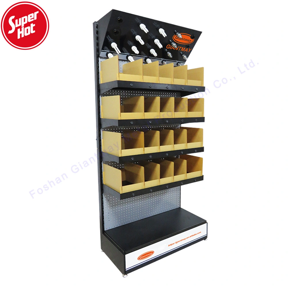 Advertising Metal Floor Light Bulb Product Display Store LED Lamp Peg Stand