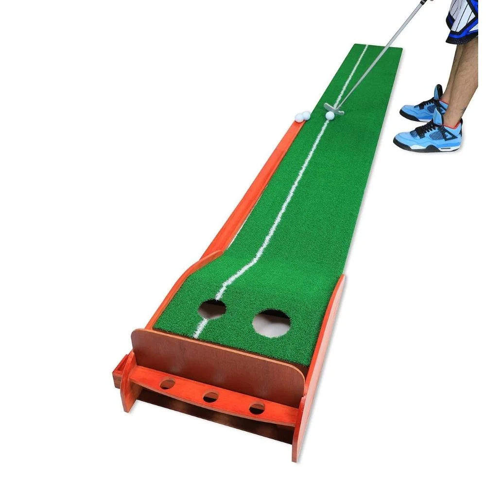 El palo de golf de césped en el interior del simulador de entrenamiento suministros Putting Green con balón Volver Golf Indoor Bola interior portátil Wyz20594