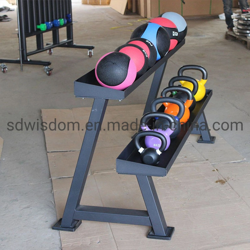 Two Tiers Home Fitness Machine Commercial Gym Equipment Kettle Bell Storage Rack Power Rack