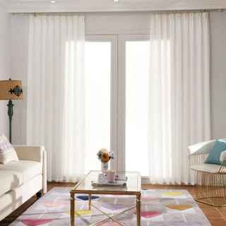 2023good Quality Thickened Matted Solid Color Simple and Modern Sheer Curtain