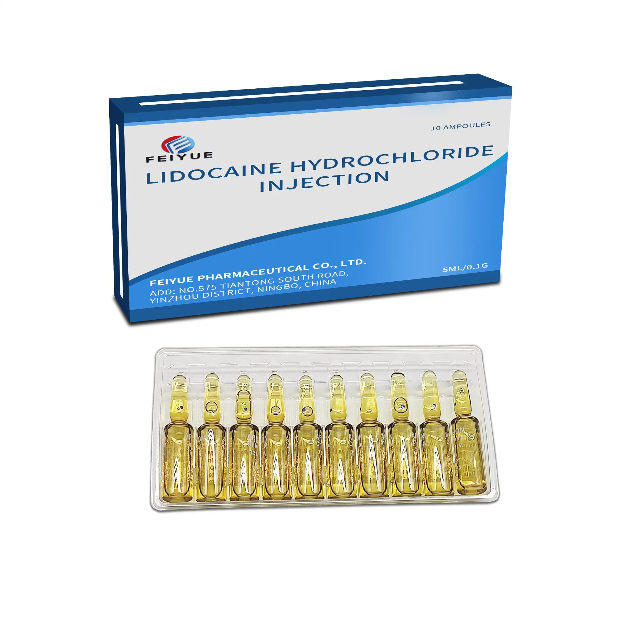 GMP Chine injection d'hydrochlorure de lidocaïne, anesthésique local, médicament anti-arythmique, battements ventriculaires prématurés, arythmies ventriculaires