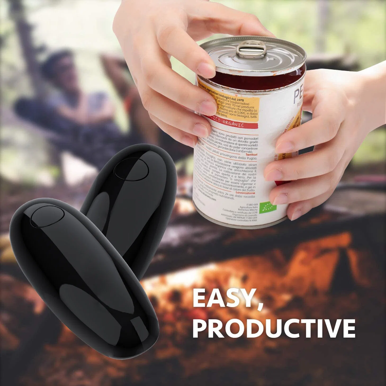 Kitchen Gadget Battery Operated Black Automatic Tin Hands Free Electric Can Opener