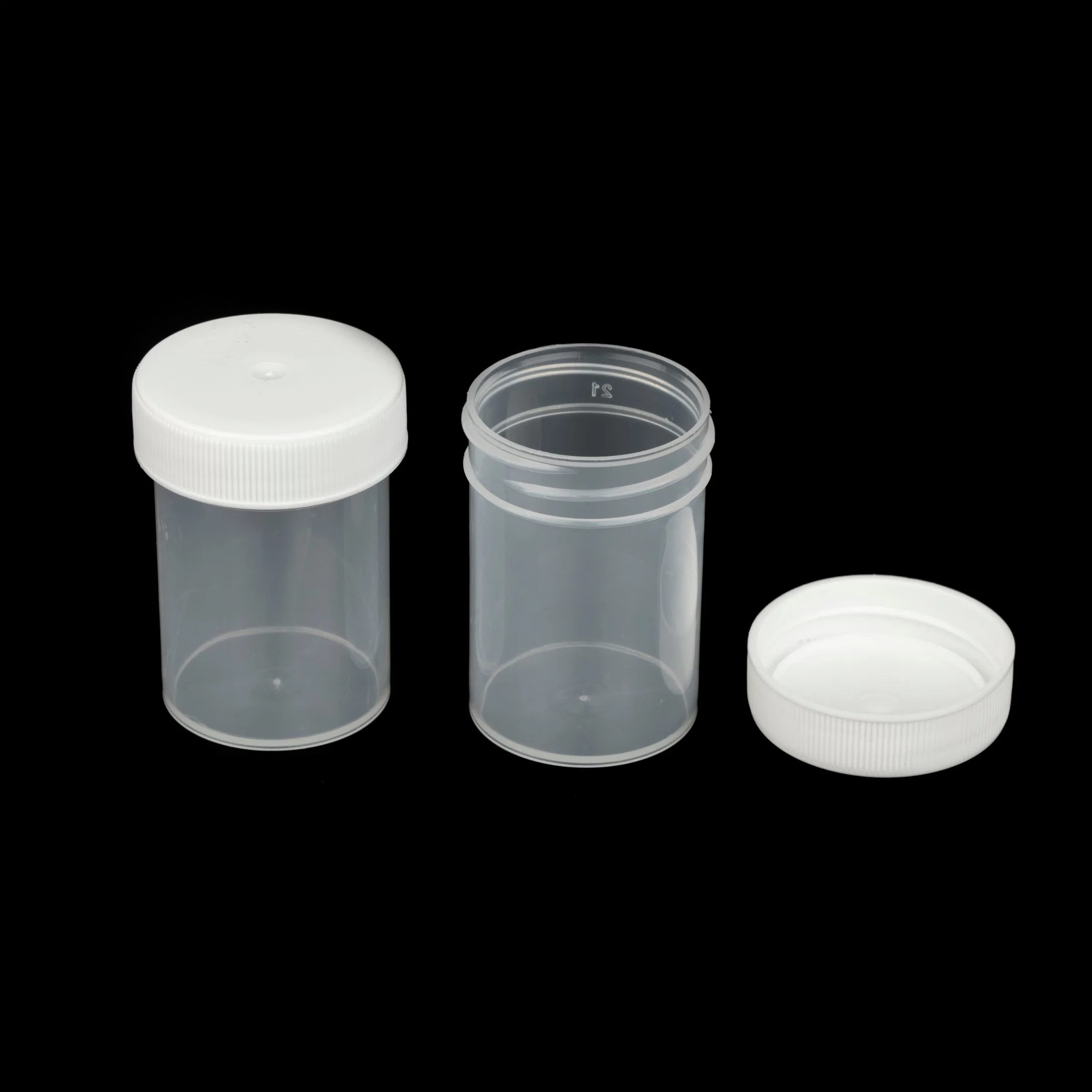 Ce Marked PP 60ml Universal Specimen Containers with Screw Cap and Plain Label