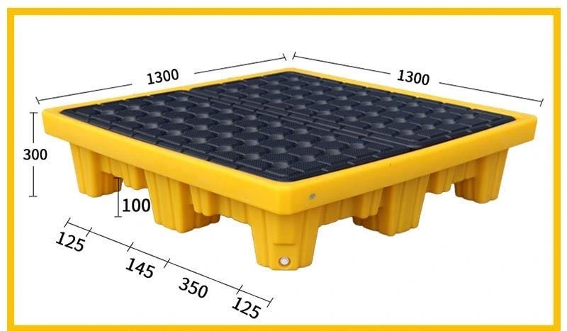 Sai-U Plastic Spill Pallets Chemical Storage Leakproof Poly 4 Drums Oil